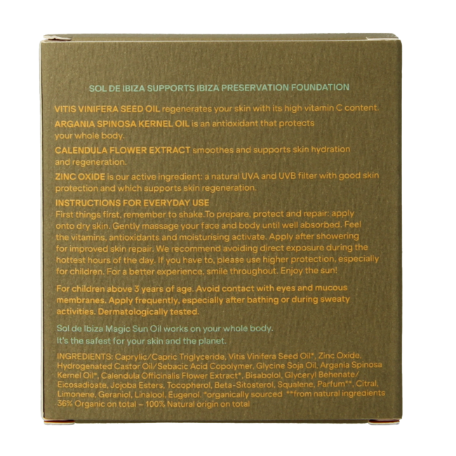 Zonneolie beschermend & herstellend SPF15 bio 30 Milliliter