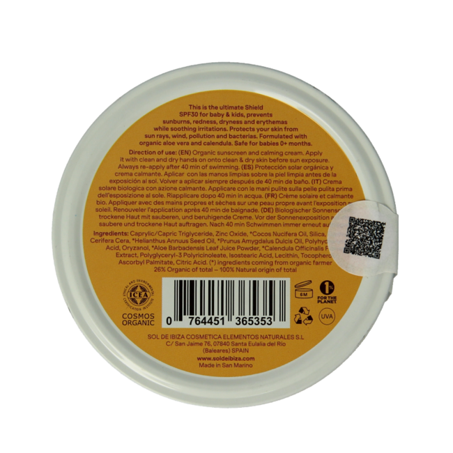 Crema protectora para bebés y niños SPF30 bio 100 g