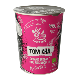 Onoff Sopa de fideos instantánea tom kha bio 75 gramos