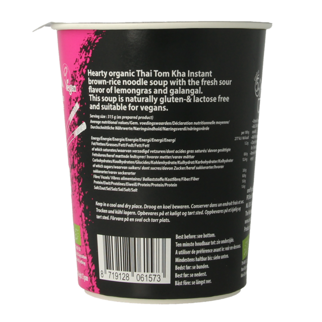 Instant noodle soup tom kha organic 75 Gram