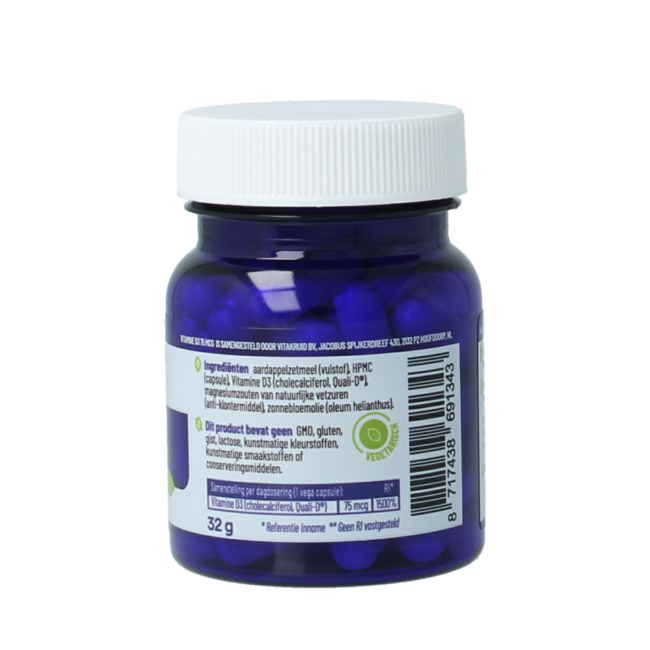 Vitamine D3 75 mcg / 3000 UI 60 gélules végétales