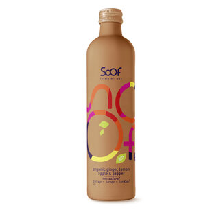 Soof Drinks Jarabe orgánico de jengibre, pimienta, lima y manzana 340 mililitros