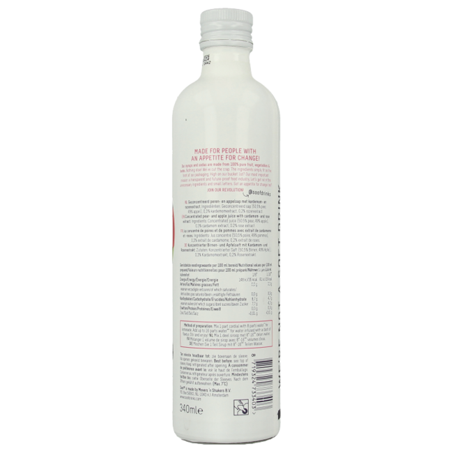 Sirop cardamome poire & pomme 340 Millilitres