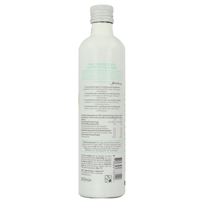 Jarabe de limón, menta y manzana 340 mililitros