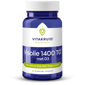 Vitakruid Visolie 1400 TG Triglyceriden met D3 30 Softgels
