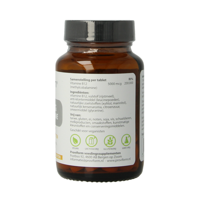 Vitamine B12 5000 mcg méthylcobalamine 60 comprimés à sucer