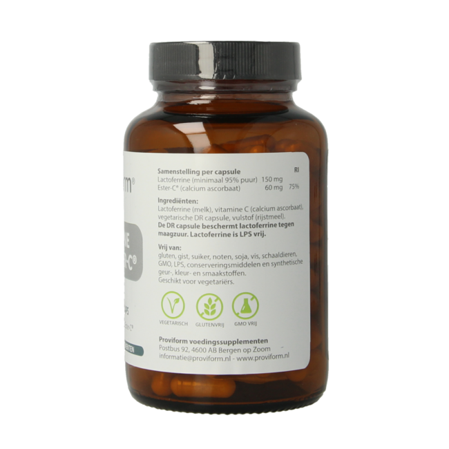 Lactoferrine pure 150mg + ester C 180 Vegetarian capsules