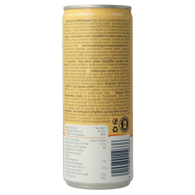 Drink mango passion bio 250 Milliliter
