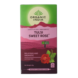 Organic India Herbata Tulsi Słodka Róża Bio, 25 sztuk