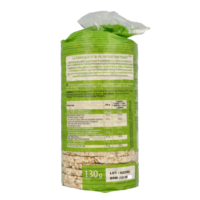 Tortitas de arroz extra finas Camargue bio 130 gramos