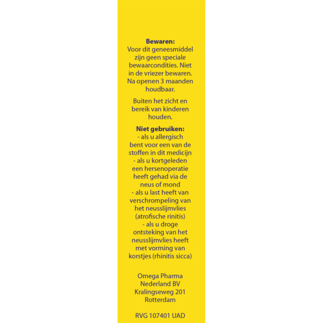 Neusspray xylometazoline 1mg/ml 10 Milliliter