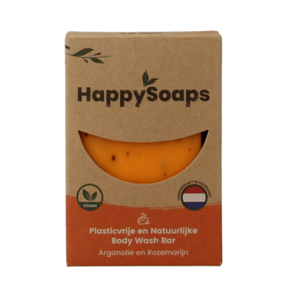 Happysoaps Pain de savon solide argan et romarin 100 g