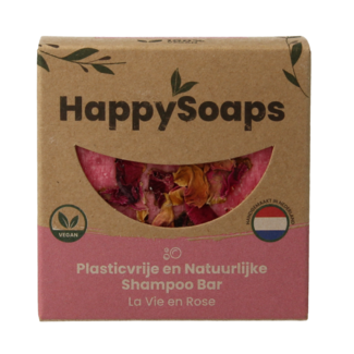 Happysoaps Shampoing solide La Vie en Rose 70 grammes