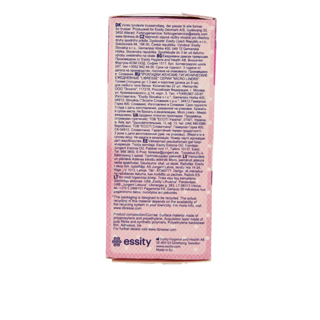 Micro Panty Liners 22 Pack