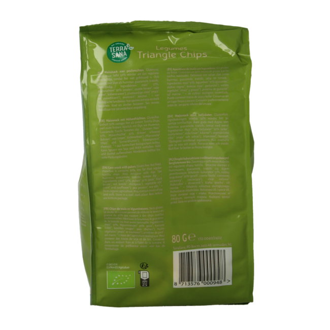 Chipsy trójkątne z roślin strączkowych bio 80 Gram