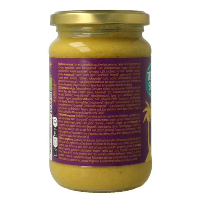 Organic korma curry sauce 350g