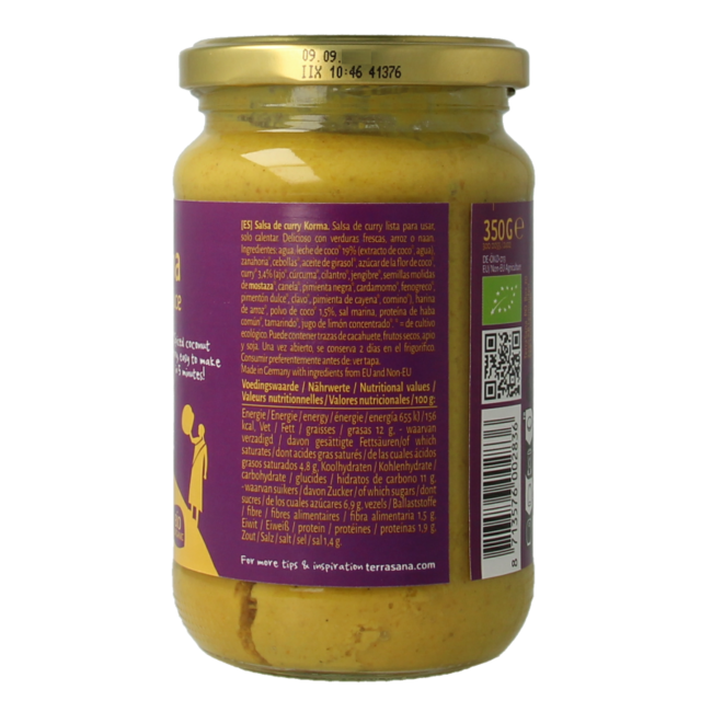Currysoße Korma Bio 350 Gramm