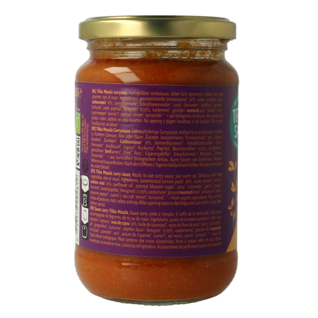 Curry sauce tikka masala organic 350 Gram