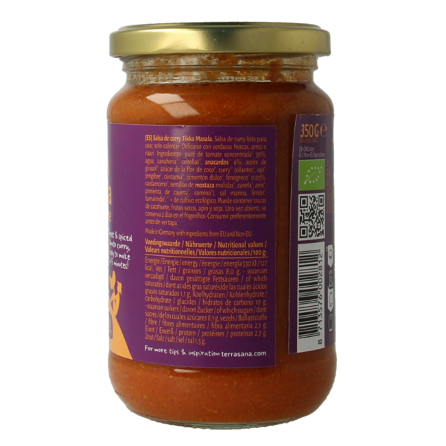 Curry sauce tikka masala organic 350 Gram