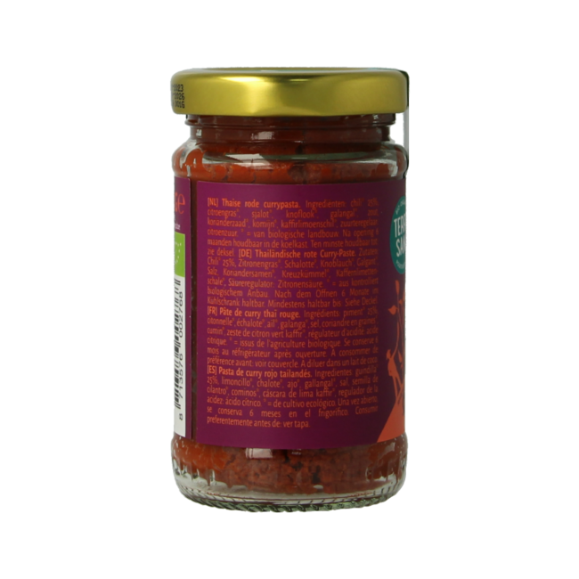 Pasta de curry rojo tailandés bio 120 gramos