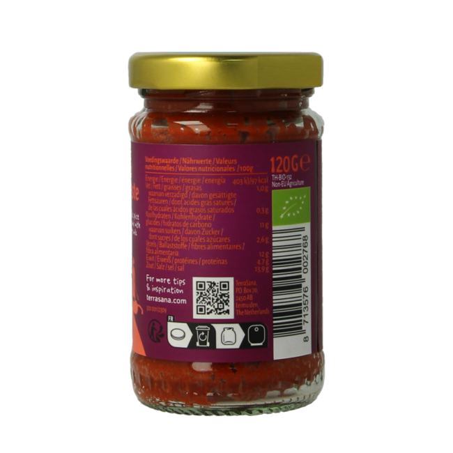 Pasta di curry rosso thailandese bio 120 Grammi