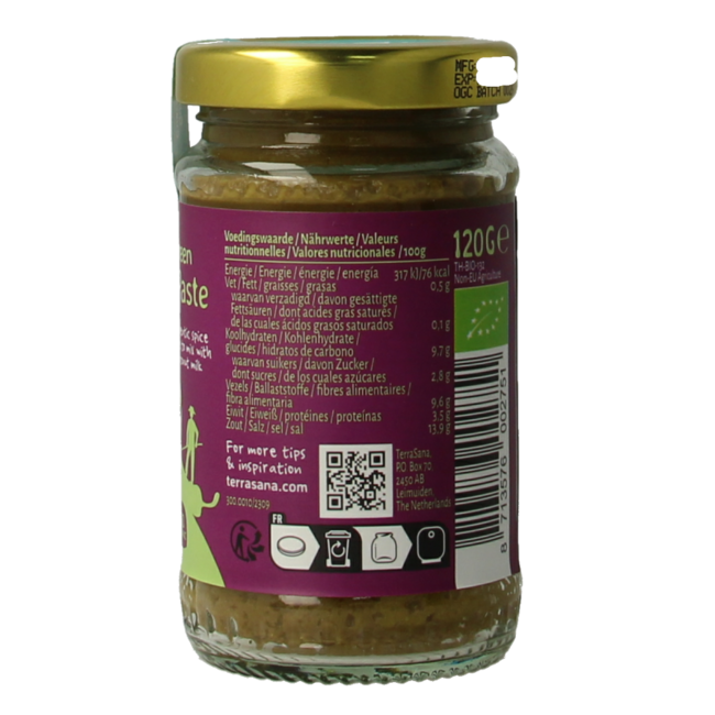 Pasta de curry verde tailandés bio 120 gramos