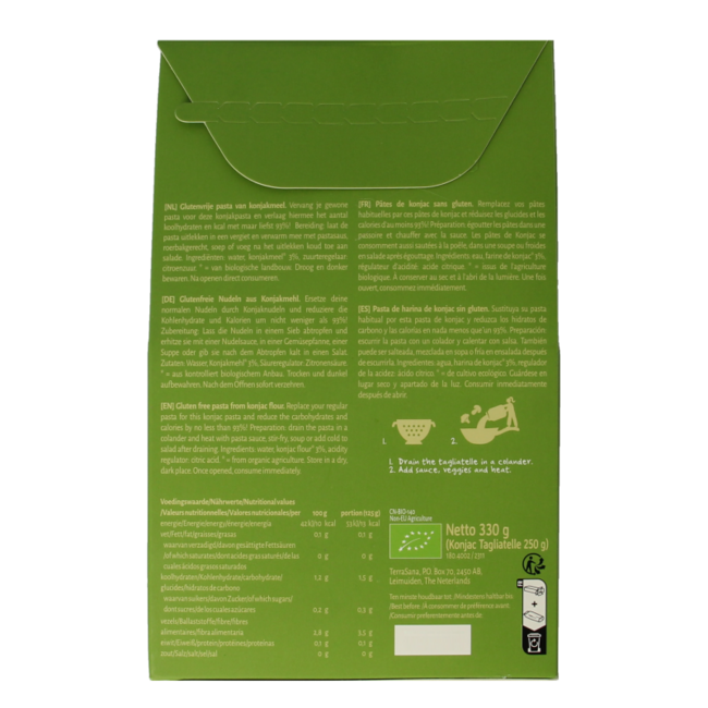 Tagliatelle de konjac bio 250 gramos