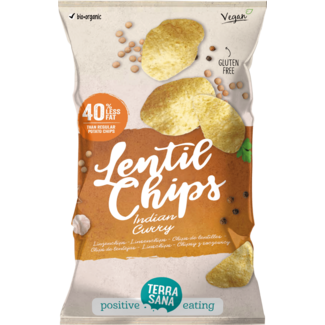 TerraSana Chips di Lenticchie al Curry Indiano Bio 75 Grammi
