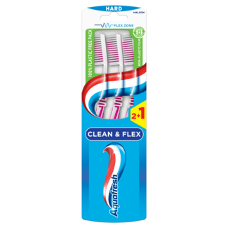 Aquafresh Clean & Flex hard toothbrush 3 pieces