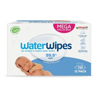 Waterwipes Toallitas para bebé, pack de 12, 720 unidades