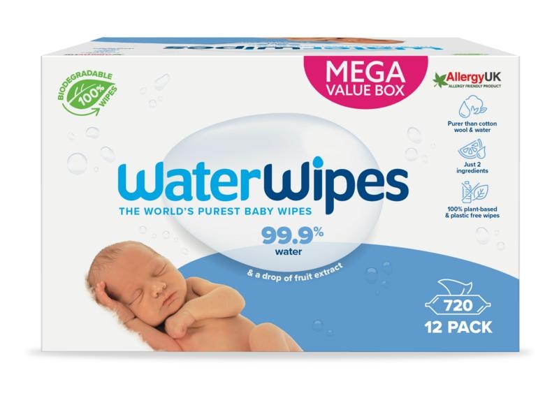 Waterwipes Lingettes pour bébé, pack de 12, 720 pièces