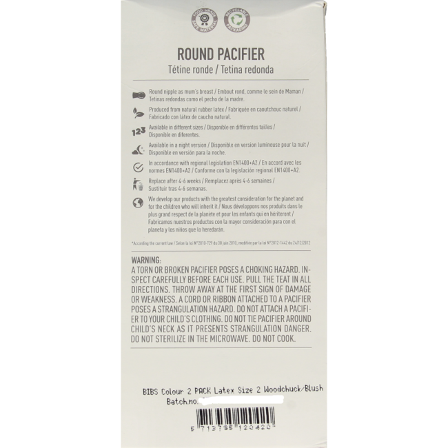 Sucette taille 2 woodchuck/blush lot de 2 2 Pièces