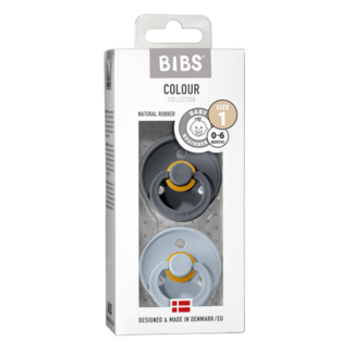 Bibs Chupete talla 1 iron/baby blue pack de 2 unidades