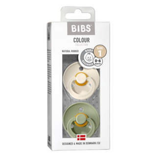 Bibs Chupete talla 1 ivory/sage pack de 2 unidades