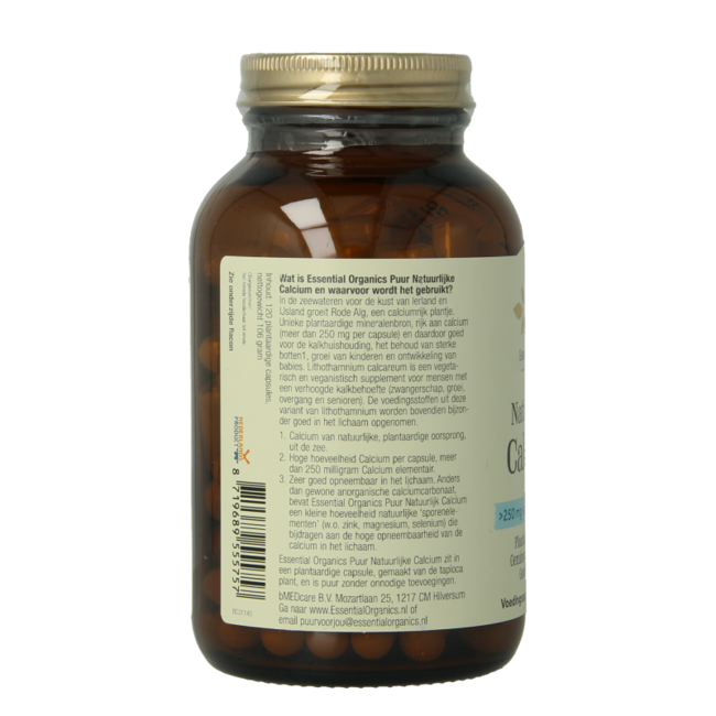 Calcio natural puro 120 cápsulas vegetales