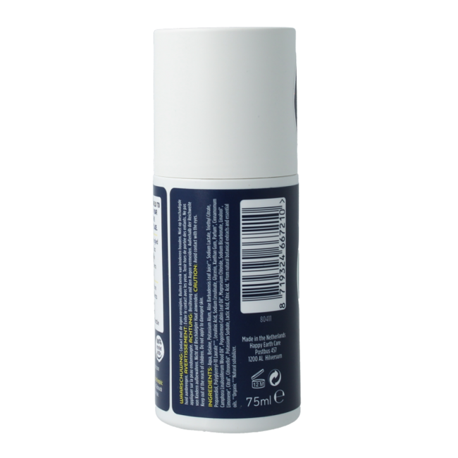 Happy Earth Pure Deodorant Roll-on Men Protect 75 Milliliter