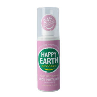 Happy Earth Pures Deodorant Spray Lavendel Ylang 100 Milliliter