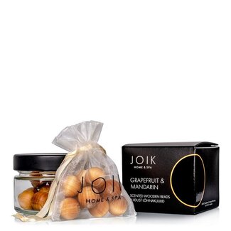Joik Organics Cuentas de madera perfumadas pomelo y mandarina veganas 1 Unidad