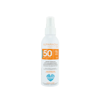 Alphanova Sun Organiczny hipoalergiczny spray rodzinny do opalania SPF50 150 Mililitrów