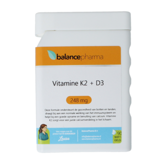 Balancepharma Supplements 53 Vitamin K2 + Vitamin D3 90 Softgels
