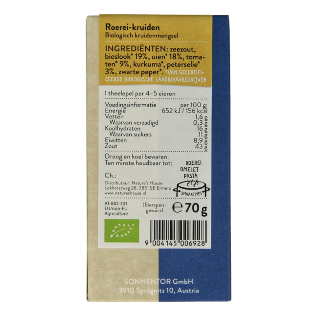 Especias para huevos revueltos bio 70 gramos