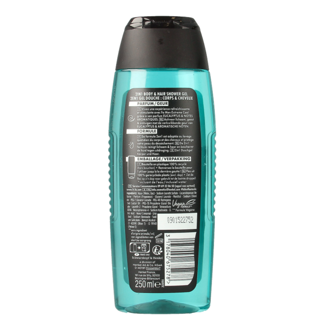 Herren Duschgel Extra Cool 250 Milliliter