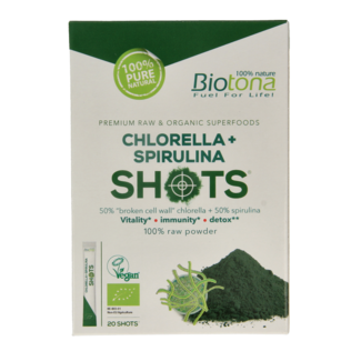 Biotona Chlorella spirulina shots 2.2 gram organic 20 pieces