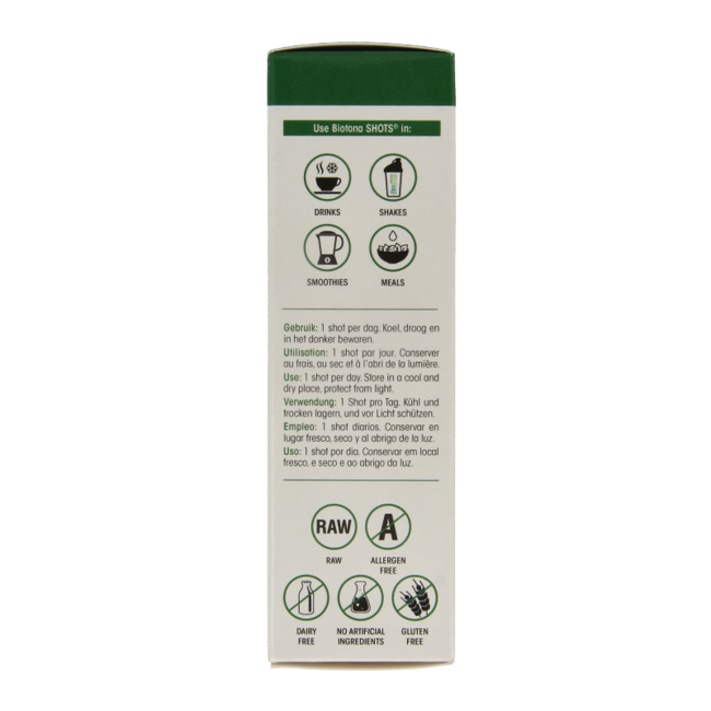Chlorella spirulina shots 2.2 gram organic 20 pieces