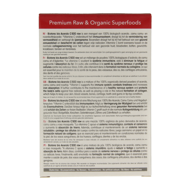 Acerola C 500 shoty 2,2 grama bio 20 sztuk