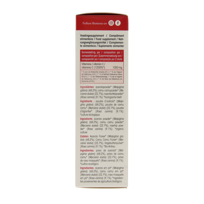 Acerola C 500 shots 2.2 gram bio 20 Stuks