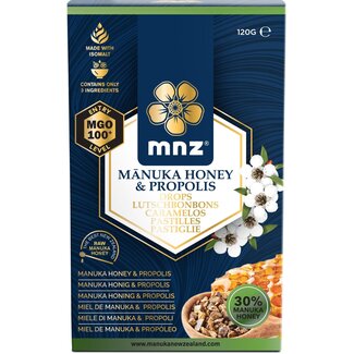 MNZ (Manuka New Zealand) Manuka Honey MGO 100+ lozenges propolis 120 Gram