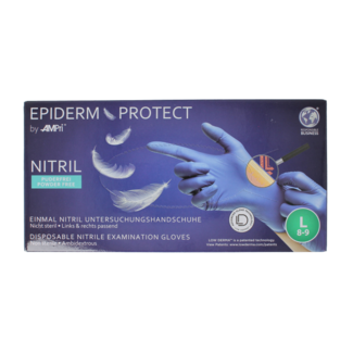 Epiderm Protect Guante de examen de nitrilo sin polvo L azul 100 unidades
