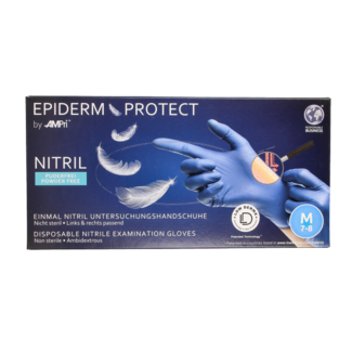 Epiderm Protect Guantes de examen de nitrilo sin polvo M azul 100 unidades
