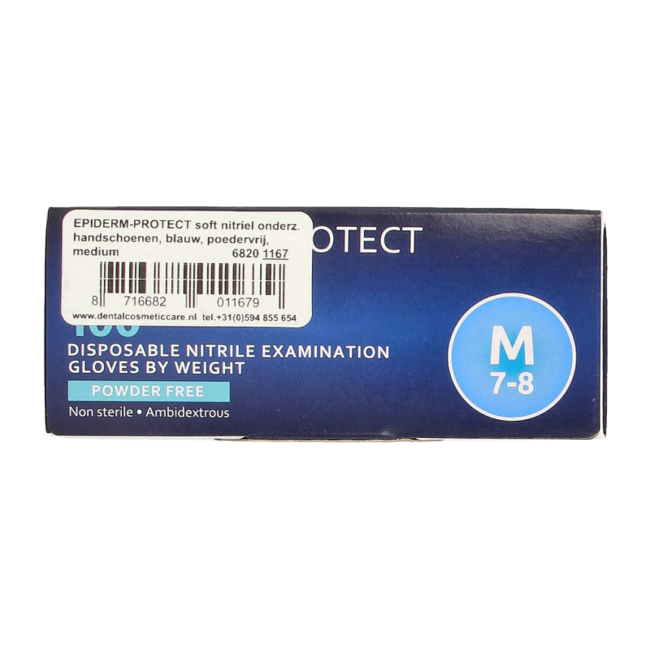 Guanto da Esame in Nitrile Senza Polvere, Taglia M, Blu, 100 Pezzi